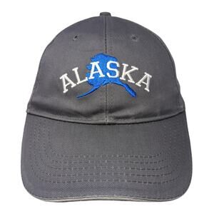 Alaska Strapback Baseball Cap Gray One Size Adjustable Embroidered ACE USA